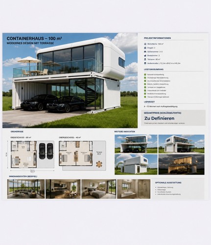 Modernes container fertighaus - modernes, container-fertighaus